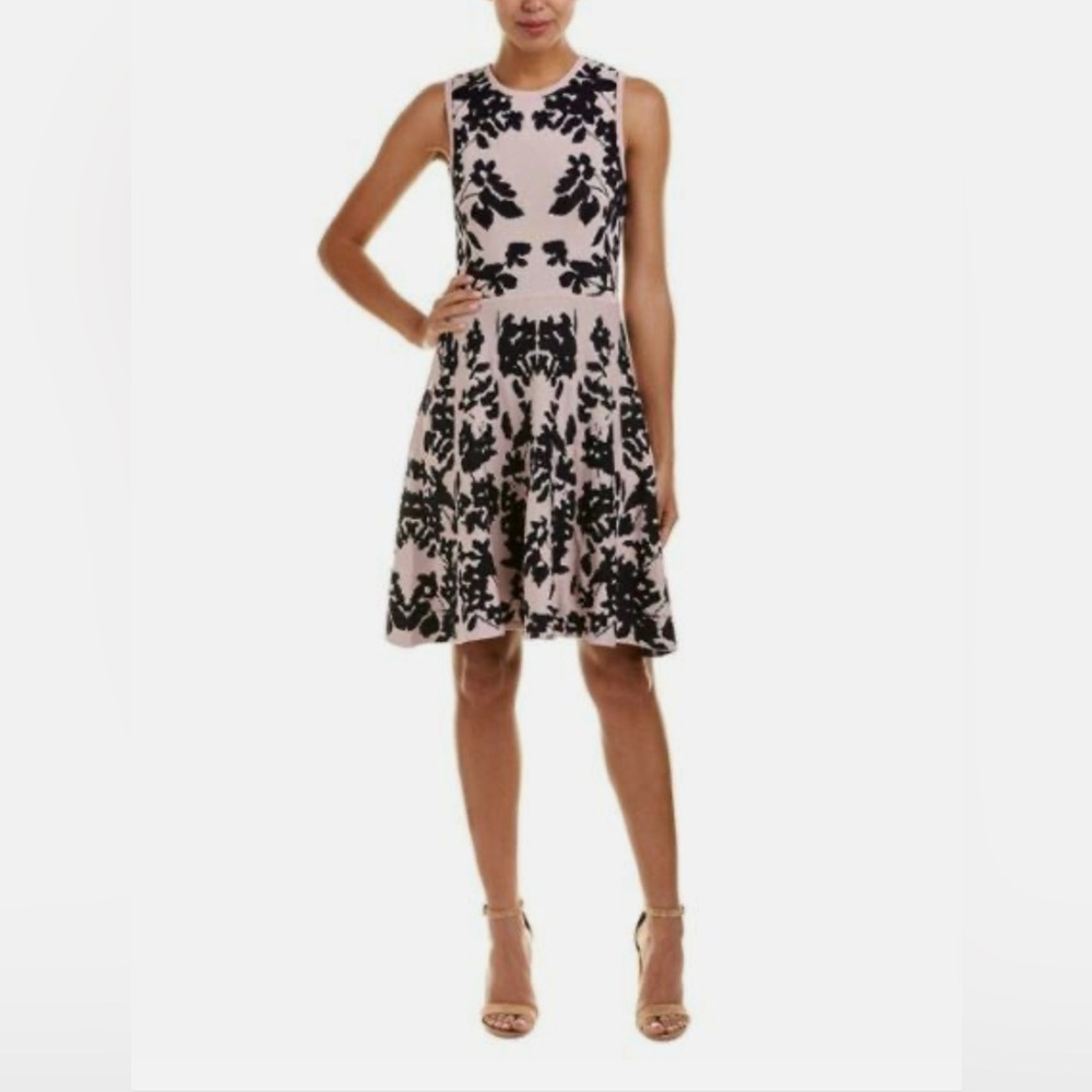 Eliza J Floral Fit & Flare Sweater Dress Small